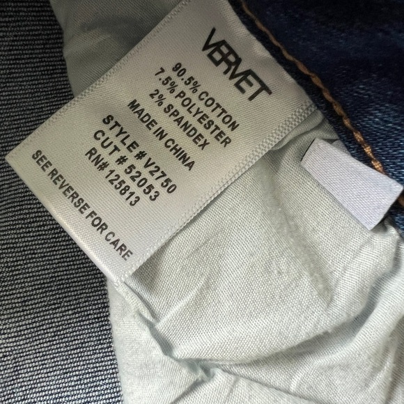 Vervet Los Angeles Mid Rise Crop Straight Jeans- V2750 Size 27 - Picture 6 of 8